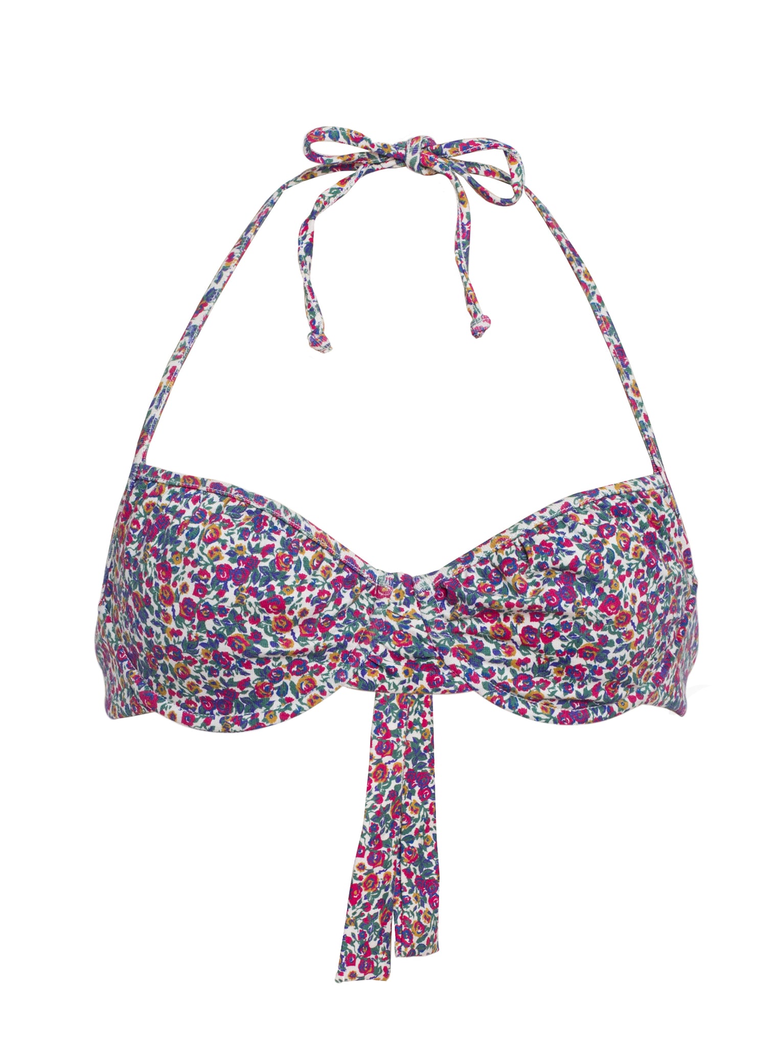 Halter Bra in Floral Cotton